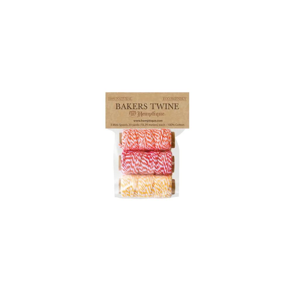 Twine/Thread/Cord, Cotton, Art & School, Hemptique, Cotton, Baker's Twine, Mini Spool, 3 pack, Sunset Island, 718395